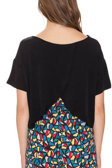 Pepaloves Agueda wrap back top black