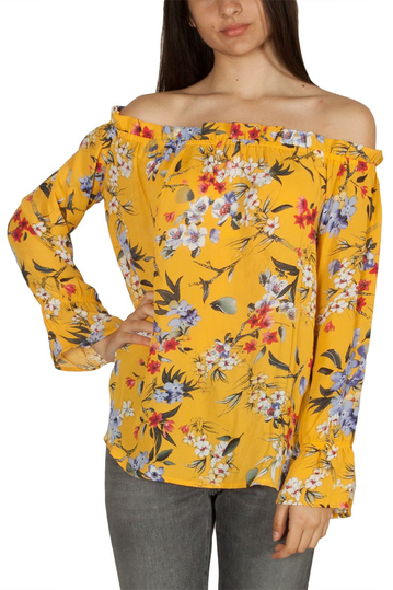 Rut & Circle Eleonor Singoalla Bardot top floral yellow