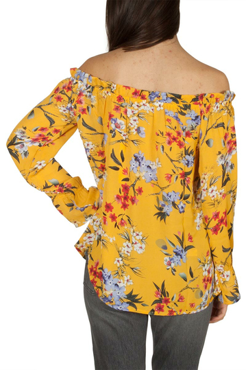 Rut & Circle Eleonor Singoalla Bardot top floral yellow