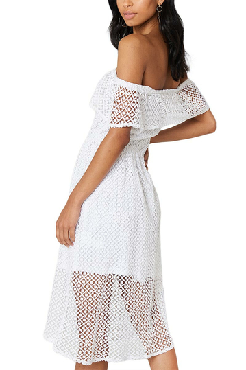 Rut & Circle Li off shoulder lace dress white