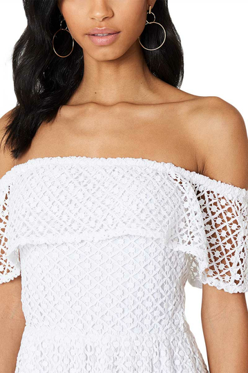 Rut & Circle Li off shoulder lace dress white