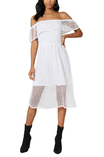 Rut & Circle Li off shoulder lace dress white