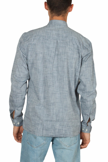 Minimum Ishak ανδρικό Μάο πουκάμισο navy μελανζέ