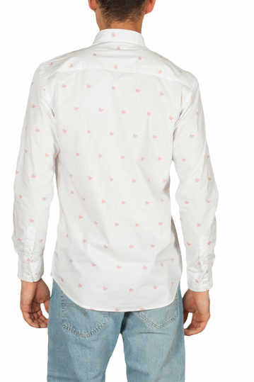 Minimum Walther ανδρικό πουκάμισο λευκό με πριντ