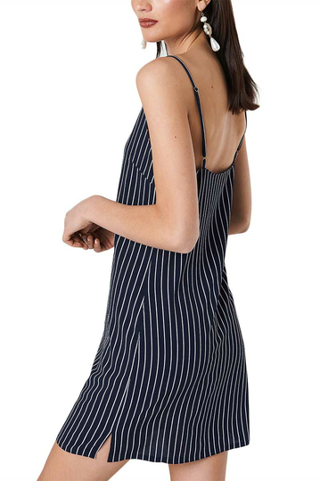 Rut & Circle Mira striped mini dress blue-white