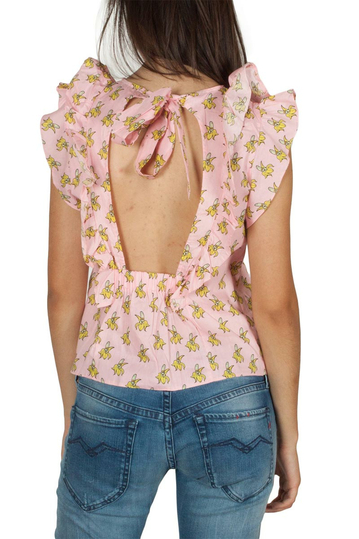 Migle + me αμάνικη μπλούζα ροζ με άνοιγμα στην πλάτη