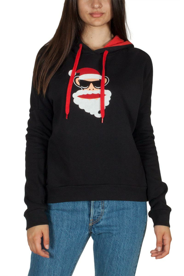 Paul Frank Santa women's fleece hoodie black