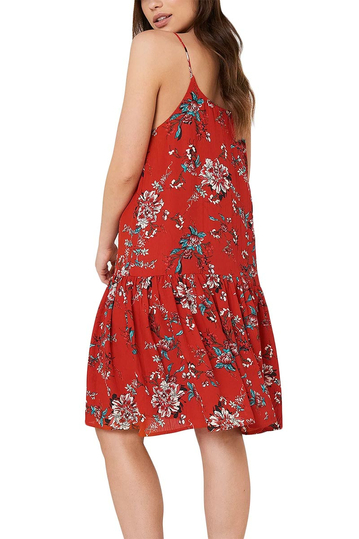 Rut & Circle Fatima dropped waist strap dress red