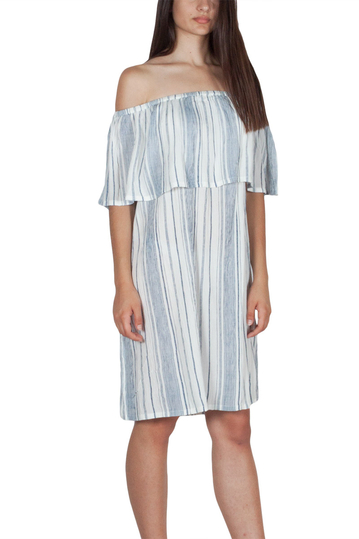 Rut & Circle Singoalla stripe dress white-blue