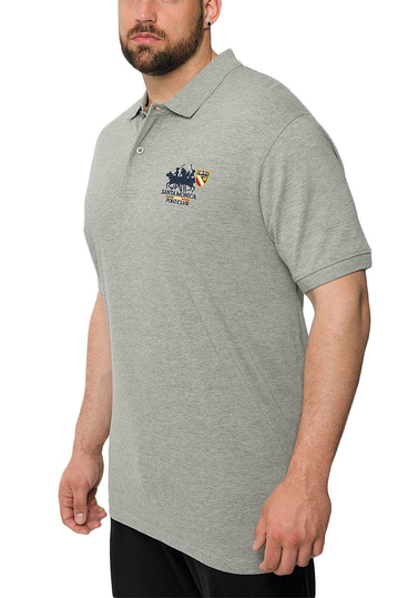 Men's polo shirt grey melange Insane plus