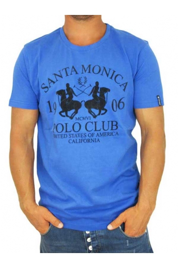 Ανδρικό t-shirt μπλε ρουά με ανάγλυφο print