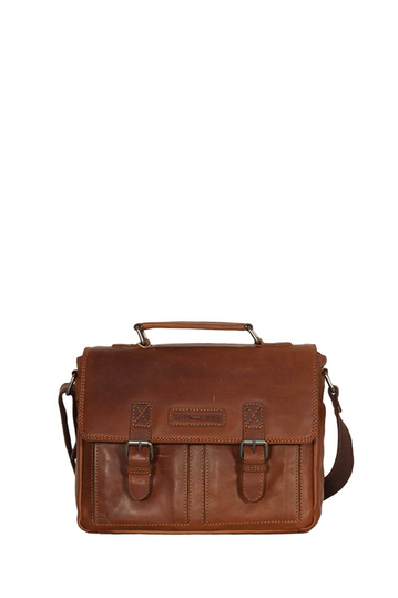 Hill Burry leather small messenger bag brown