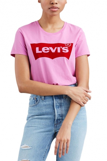 Women's LEVI'S® perfect tee cyclamen flocked logo