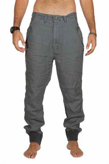 Splendid ανδρικό λινό jogger παντελόνι σκούρο γκρι