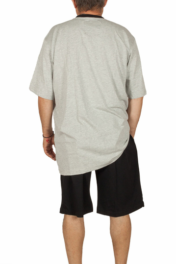 Trevor big size ανδρικό T-shirt γκρι μελανζέ