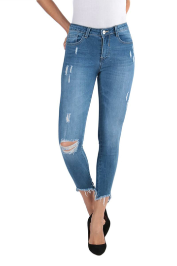 Blue Rags skinny push-up jeans με σκισίματα