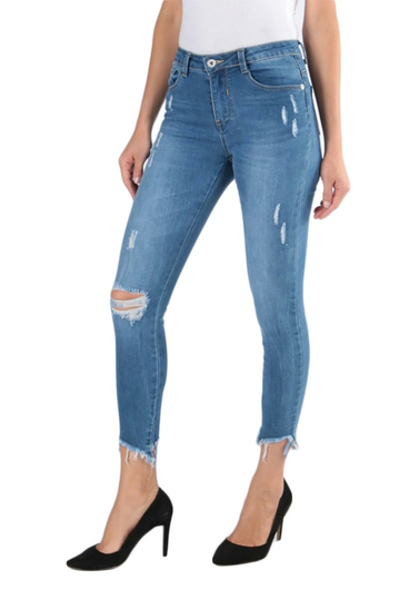 Blue Rags skinny push-up jeans με σκισίματα