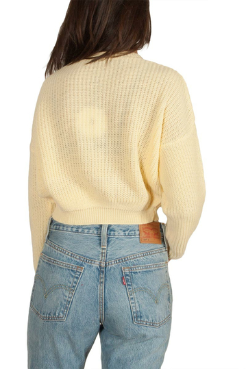 Daisy Street cropped knit jumper yellow