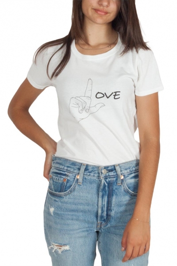 Daisy Street λευκό t-shirt με Love slogan print