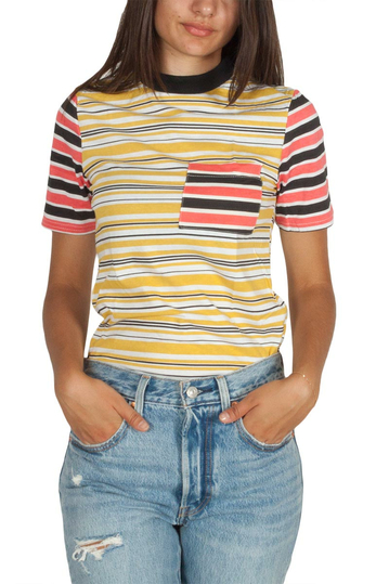 Daisy Street multi stripe pocket tee