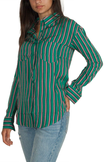 Daisy Street striped shirt green