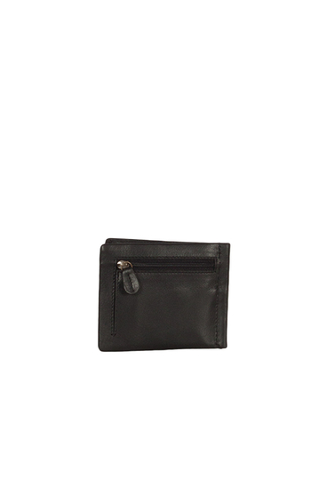 Hill Burry men's leather RFID wallet black with money clip