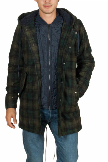 Anerkjendt Luke blue checked parka with Thinsulate insulation