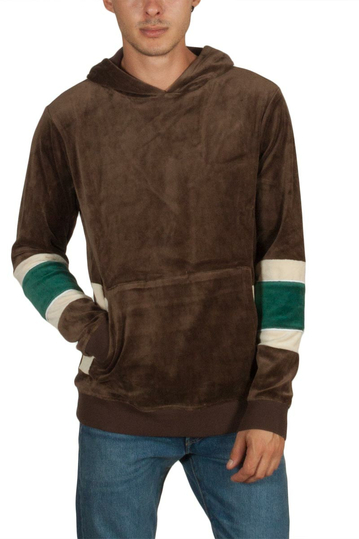 Anerkjendt Nigel βελουτέ μπλούζα καφέ με κουκούλα