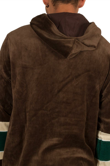 Anerkjendt Nigel βελουτέ μπλούζα καφέ με κουκούλα