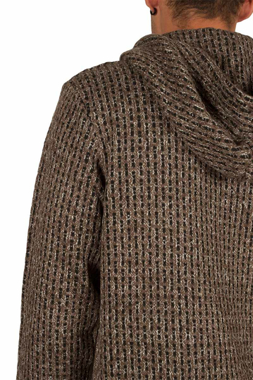 Anerkjendt Nigel πουλόβερ με κουκούλα μαύρο-καφέ μελανζέ