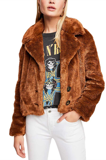 Free People Mena faux fur brown