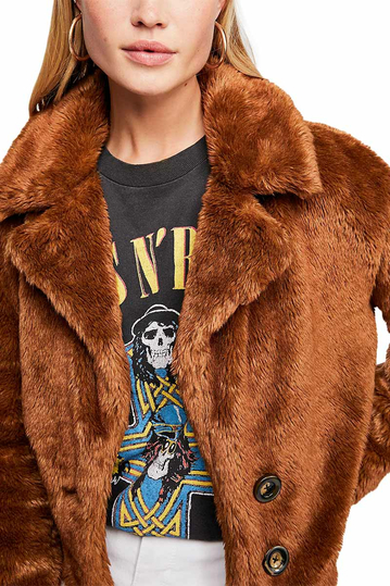 Free People Mena faux fur brown