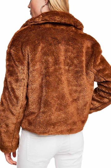 Free People Mena faux fur brown