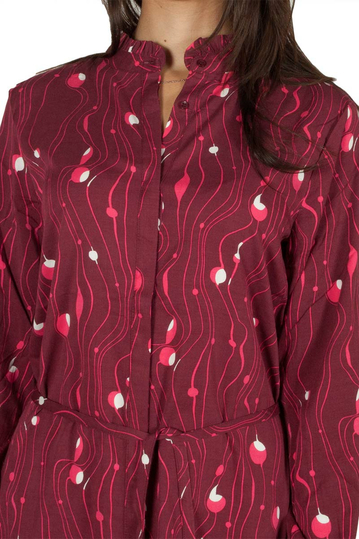 Soft Rebels Faith μακρυμάνικο φόρεμα βυσσινί με κουμπιά