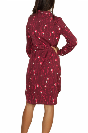 Soft Rebels Faith μακρυμάνικο φόρεμα βυσσινί με κουμπιά