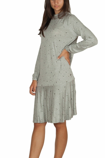 Soft Rebels Sky μακρυμάνικο φόρεμα ανοιχτό γκρι