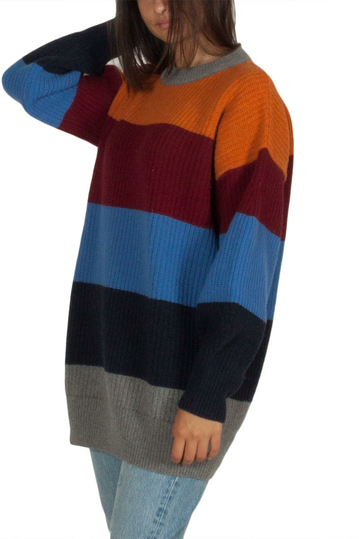 Thinking Mu Cabernet oversized merino wool jumper