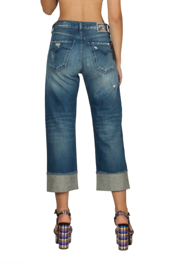 Replay Renalei cropped boy fit jeans blue