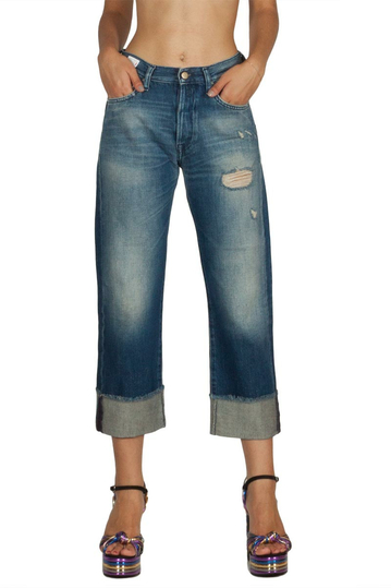 Replay Renalei cropped boy fit jeans blue
