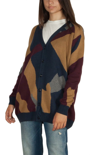 Thinking Mu Blue banana leafs cardigan