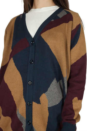 Thinking Mu Blue banana leafs cardigan