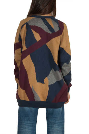 Thinking Mu Blue banana leafs cardigan