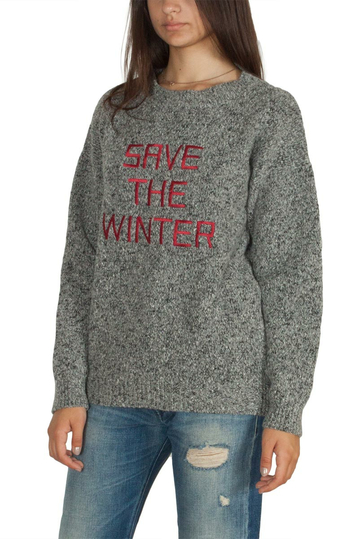 Thinking Mu Save the winter merino wool jumper grey melange