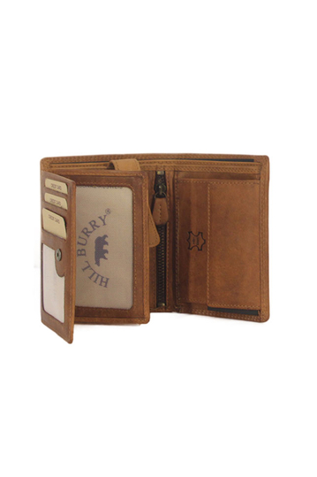 Hill Burry men's leather vertical wallet tan v88802