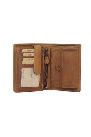 Hill Burry men's leather vertical wallet tan v88802