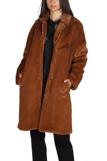 Minimum Belinde faux fur coat light brown