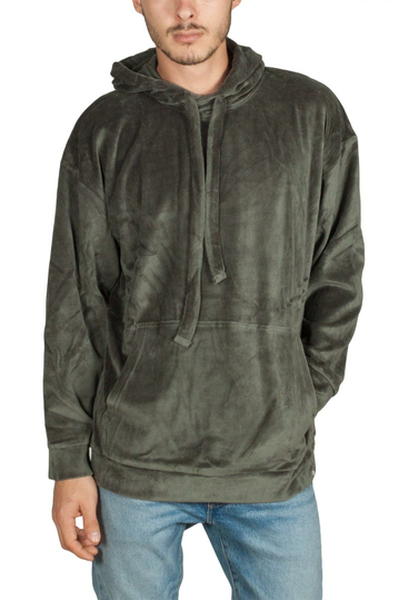 Minimum Koelby velvet hoodie racing green