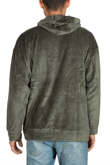 Minimum Koelby βελουτέ μπλούζα κουκούλα σκούρο πράσινο