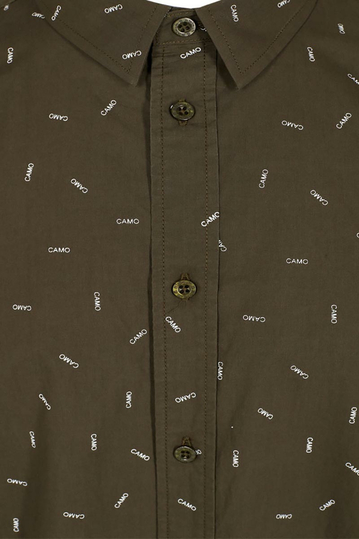 Minimum Topper πουκάμισο ποπλίνα σκούρο λαδί