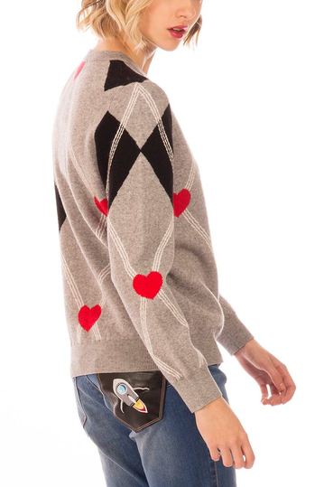 Minueto School jaquard sweater grey melange